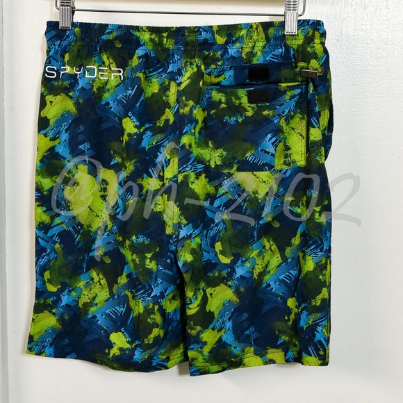 Spyder BOYS Youth 2-piece Swim Set GREEN . - Picture 8 of 14